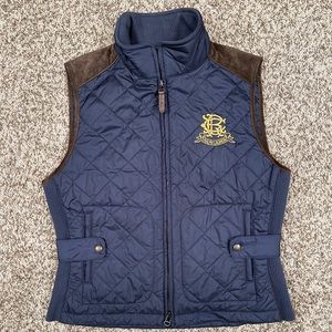 Ralph Lauren Sport Golf Vest Quilted Sued Shoulder